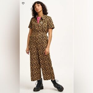 Lucy & Yak leopard print ragan jumpsuit
